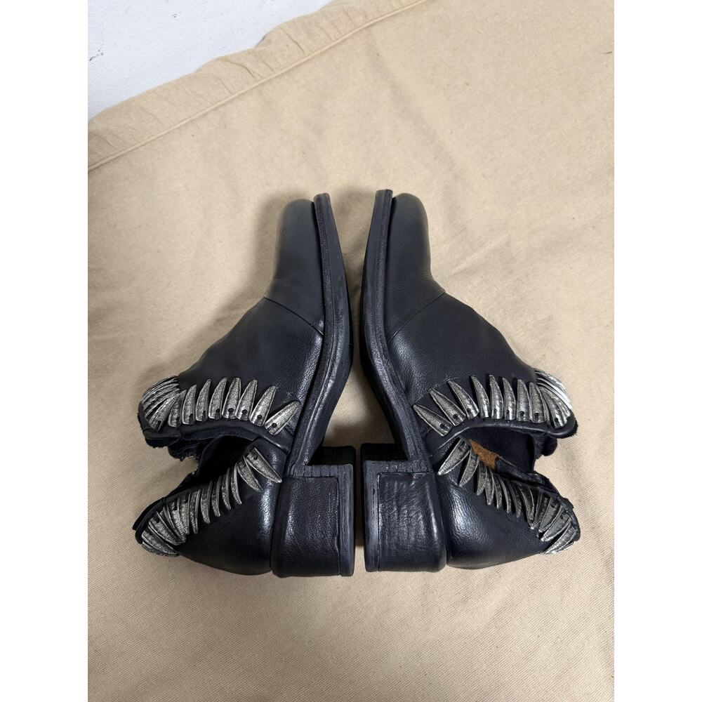 A.S.98 Boots Womens Size 8.5 Black Leather Studded Ankle Zip Block Heel Booties - Picture 8 of 16